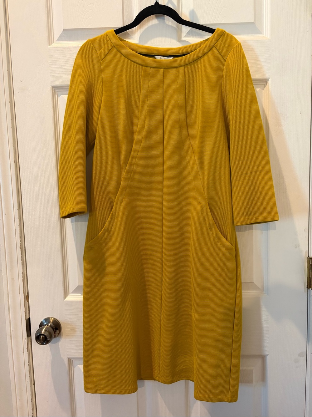 Mustard Yellow Boden Shift Dress with Pockets